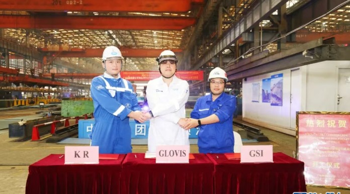 广船国际开工GLOVIS 10800车双燃料汽车运输船5号船